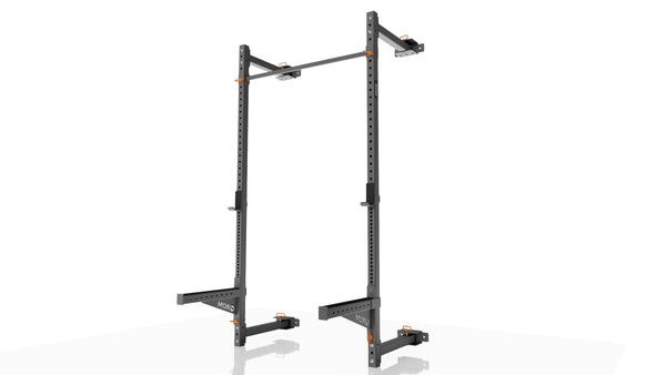 GROM Fold Back Wall Mounted Rack with Spotter Arms - Depth of 63cm